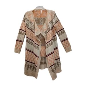 Ekklesia Long Drape Cardigan Sweater Beige/Peach Size S/M